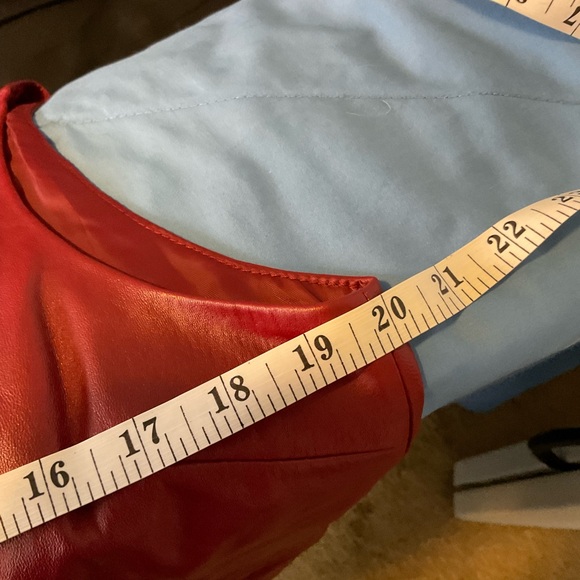 Deep Red Lambskin Leather Jacket vest size large - Picture 4 of 6